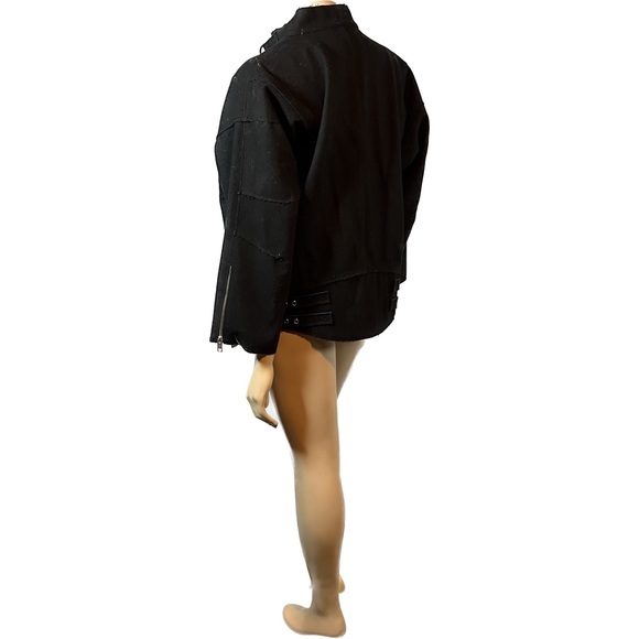 NWOT Diesel Moto Jacket in Black Wool with blue lining - Picture 3 of 16
